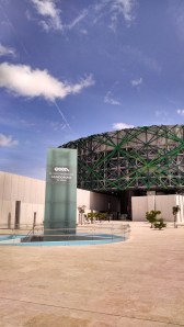 Gran Museo del Mundo Maya - permanent exhibits on the left, parking garage underfoot.