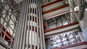 "Inside the tree"; the central elevator and stairwell area.