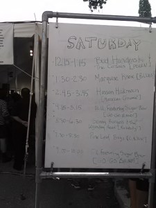 Saturday schedule for the Dance Pavilion